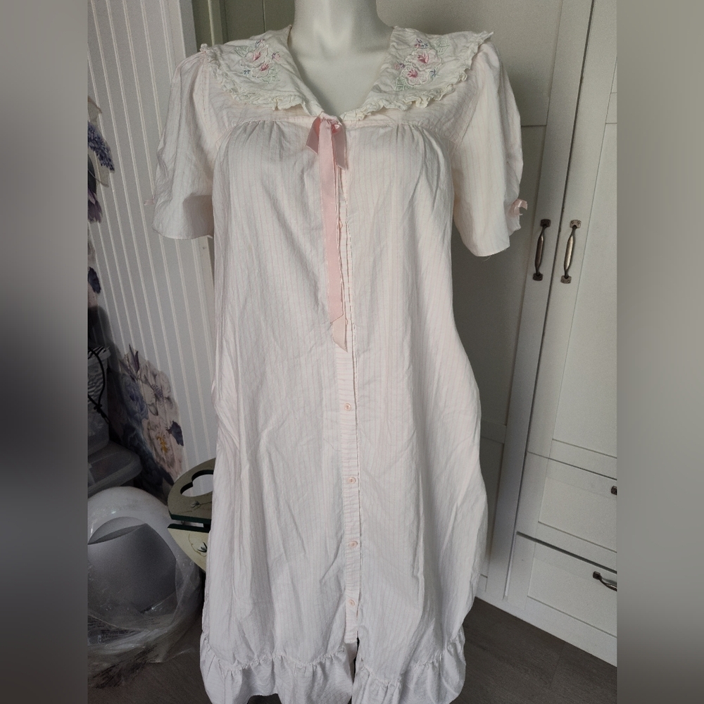 Vintage 1994 Intimate Moods Sweet Cotton Nightgown Cottagecore Sz M 10-14 EUC